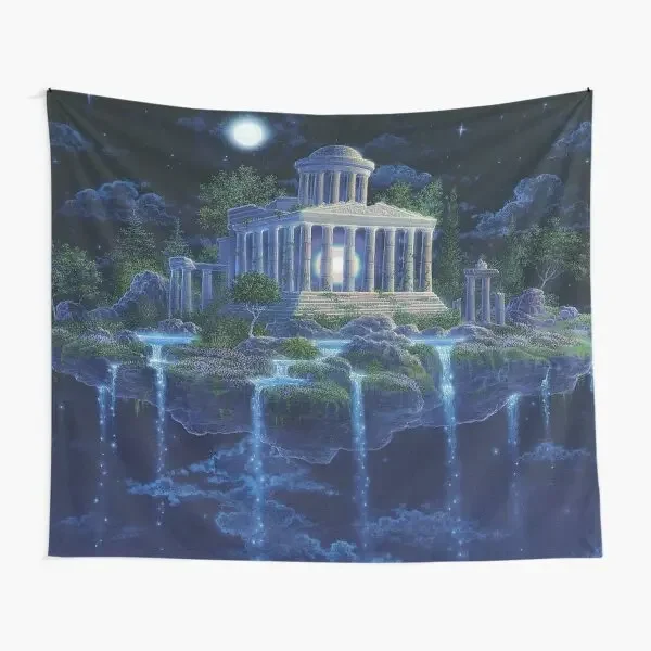 Gilbert Williams Moon Temple Painting  Tapestry Art Towel Mat Bedspread Living Decoration Room Bedroom Hanging Colored Travel