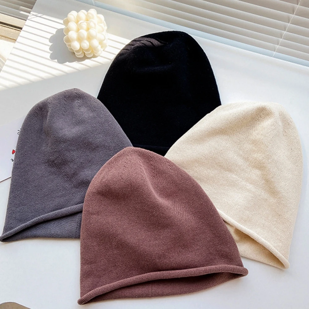 2024 Winter Warm Hats for Women Casual Stacking Knitted Bonnet Caps Men Hats Solid Color Hip Hop Skullies Unisex Female Beanies