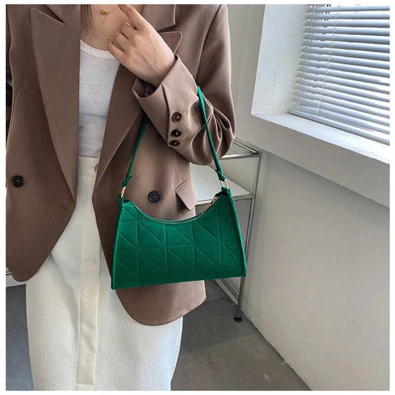 Fashion Simple Shoulder Underarm Bags Personality Texture Armpit Bag Solid Color Casual Handbags Female Pouch Tote Crossbody Bag