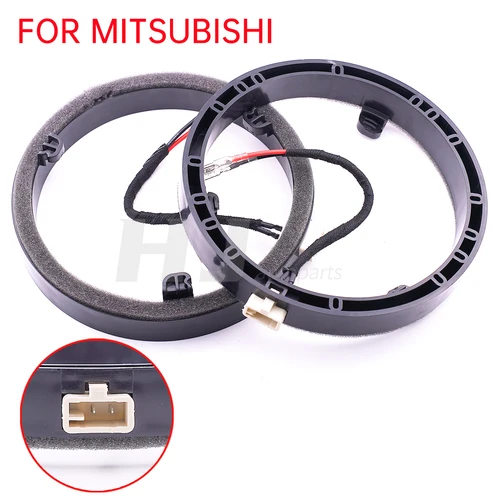 Soporte de arandela espaciadora de anillo de montaje de altavoz de 6,5 ""para coche, Base adaptadora de enchufe de arnés de bocina de rango medio para Mitsubishi, 2 uds.