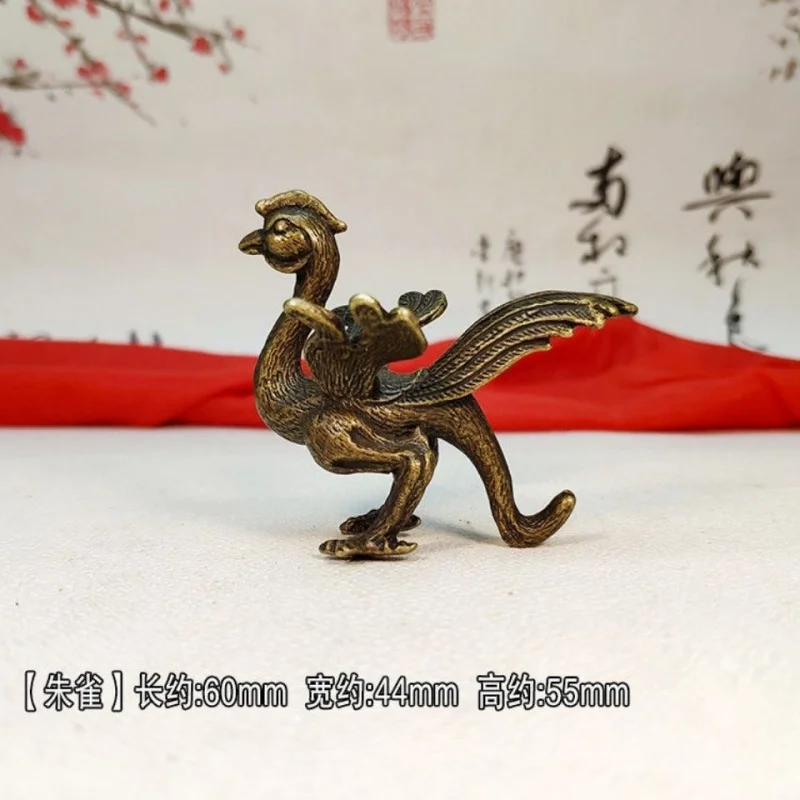 النحاس أربعة الله الوحش الحلي التنين الأزرق الأبيض النمر Zhuque Xuanwu العتيقة البرونزية المنزل تاون هاوس نمط كوب ماء هدية