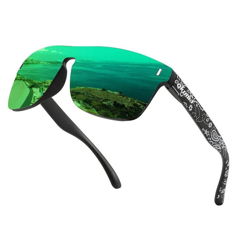 Okuma Neue Großrahmige Outdoor-Sport-Sonnenbrille UV400 Unisex Sonnenschutz Flash-Farbige Sonnenbrille Mode Polarisierte Einteilige Brille – Detail 2
