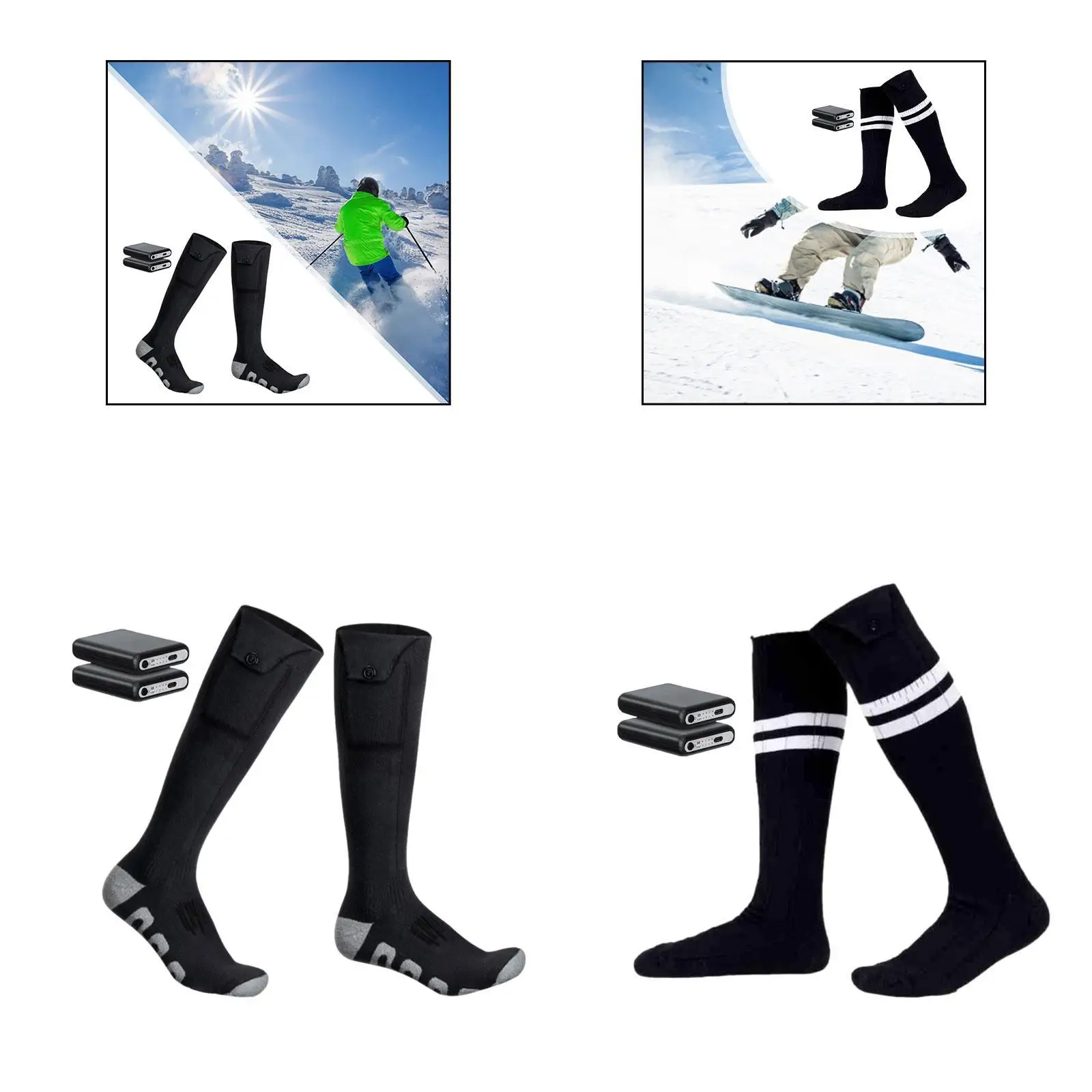 Heated Socks 4 Modes Thermal Insulated Socks for Running Fishing Skating