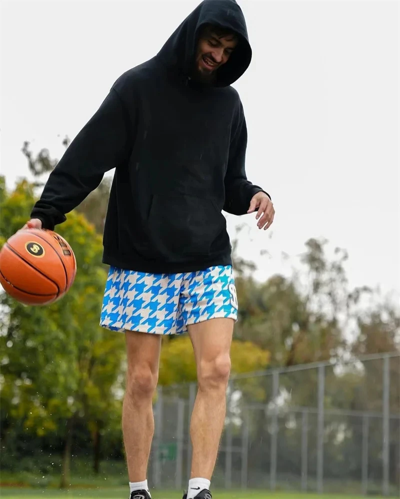 

Basketball Drawstring Shorts Fitness Men's Running Training Breathable Quick Drying Quarter Pants Summer Mesh