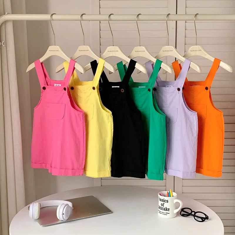 Group Activity Outfit Children's overalls Suspenders Pants for Toddlers Kids Casual Pants Candy Colors Performance Wear shorts