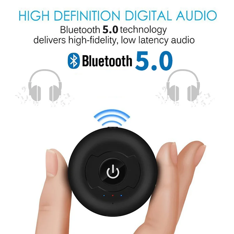 OURSHAR Multipoint Bluetooth Audio Transmitter Low Latency High-Fidelity Stereo Wireless Adapter Connect 2 Headphones 3.5 For TV