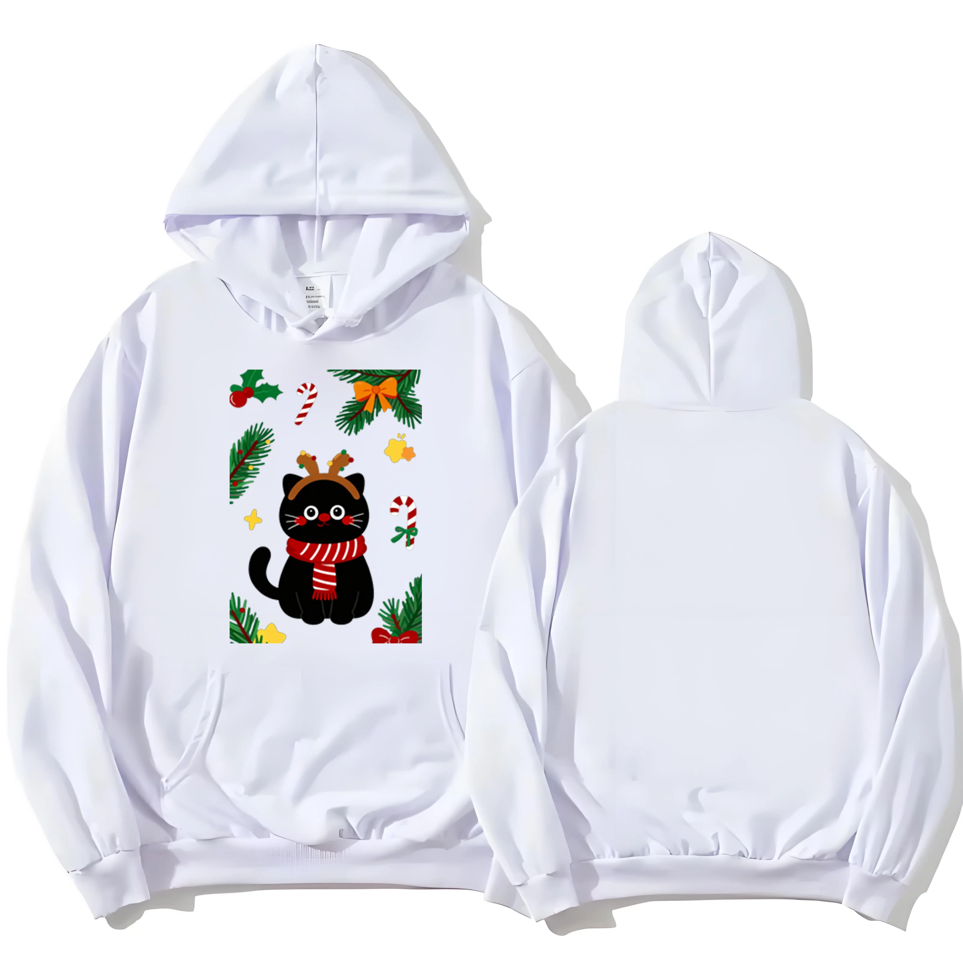 L'ultima felpa con cappuccio pesante 330G con una stampa a tema natalizio del 2025 è adatta sia per uomini che per donne che si è ampia