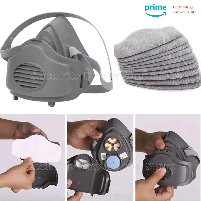 New 3700 Type Industrial Painting Spraying Respirator Safety Work Filter Dust Proof Full Face Gas Mask Formaldehyde Protection