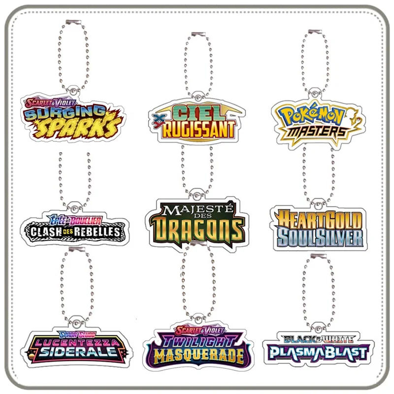 

Pokemon Anime Ptcg Live Logo Acrylic Keychain Anime Game Collection Card Diy Self-Made Logo Shaped Bag Pendant Backpack Pendant