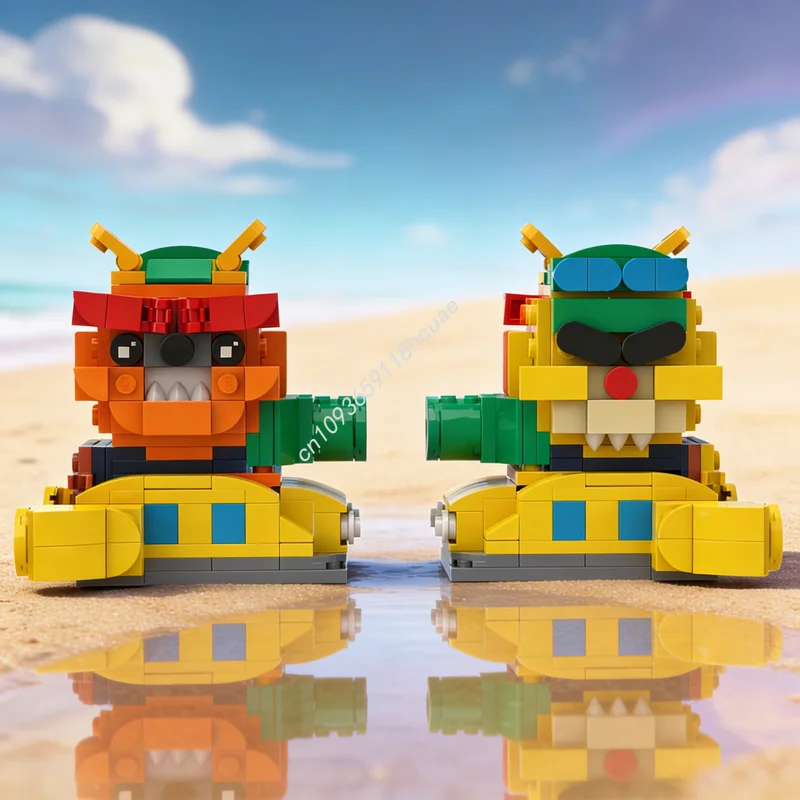 

Набор строительных блоков MOC Brickheadz Dribble Splitz, 192 детали, модель для сборки, рождественский подарок, архитектурные конструкторы, игрушки для творчества и обучения