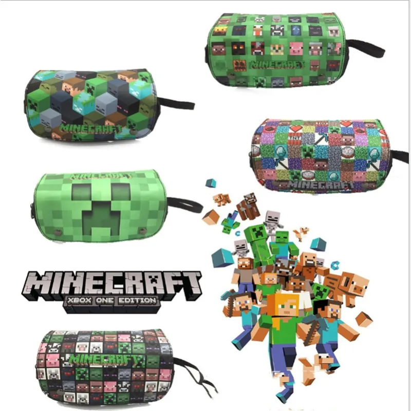 

New Popular Games Minecrafts Theme Pen Bag Shadow Stationery Large Capacity Pen Bag Student Holiday Gifts
