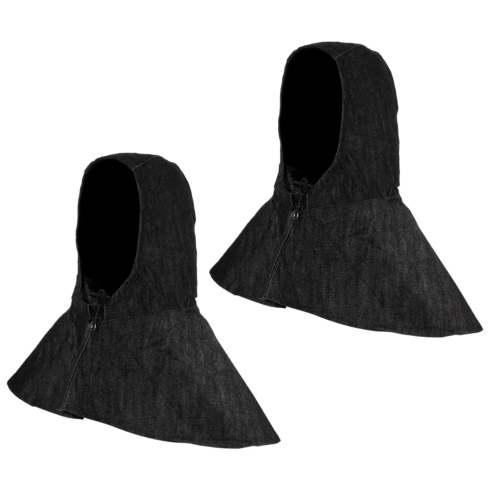 2 Pcs Cape Hat Windproof Hood Hats Shawl Work Caps The Shoulder Denim Cowboy Hooded