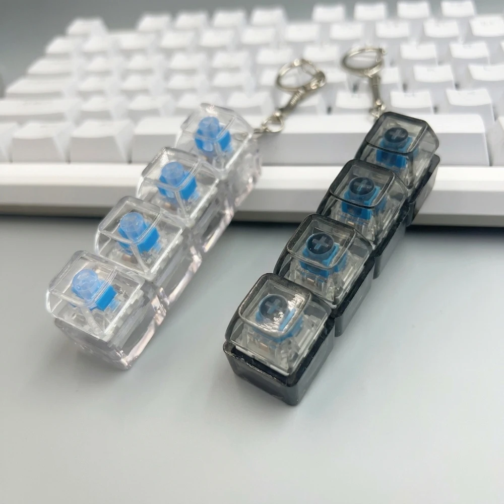 Portable Mechanical Switch Tester Keychain Stress Relief Gadget Plastic Fidget Toy Tactile Keyboard Keycap Sensory Creative