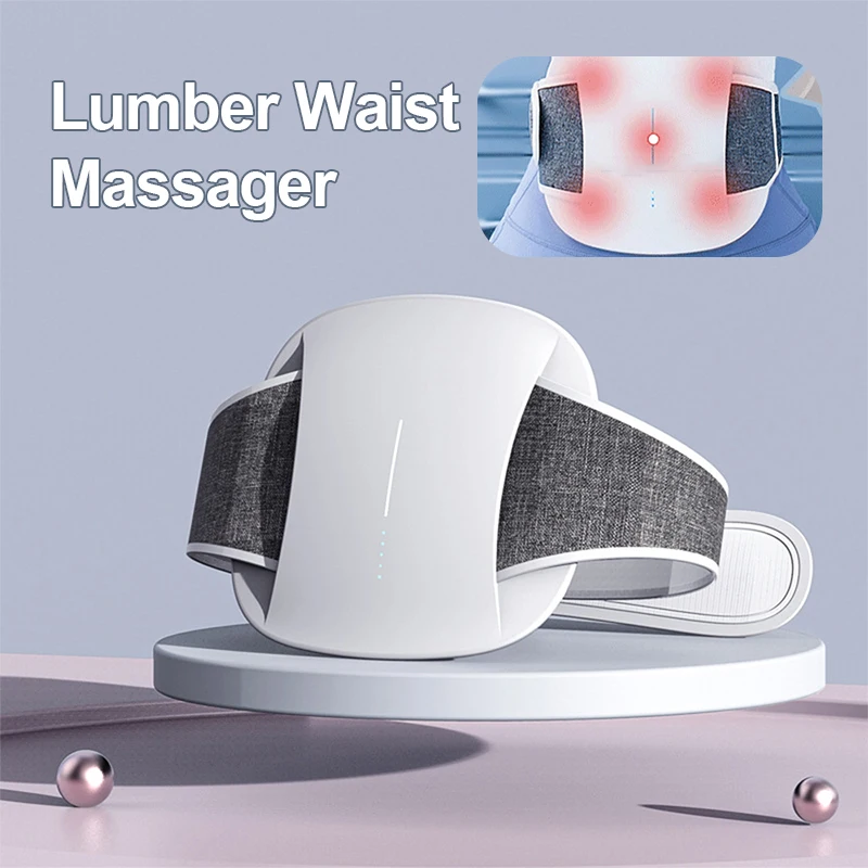 

Lumber Waist Massager Infrared Heating Abdominal Masssger Magnetic Therapy Back Relaxation Pain Relief Wireless Remote EMS Pulse