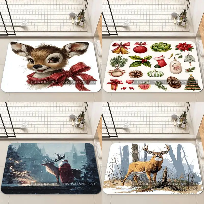

Рождественский коврик с леопардовым принтом, украшение для гостиной, домашний диван, нескользящий ковер, кабинет, спальня, татами, детский мягкий напольный коврик