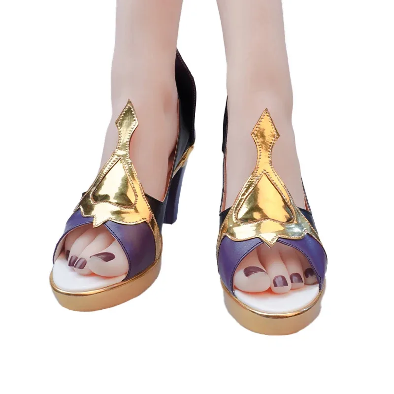 

Новая аниме-игра Genshin Impact Yelan, женская обувь для косплея, ботинки, реквизит, аксессуары для вечеринки на Хэллоуин, дешевая настройка