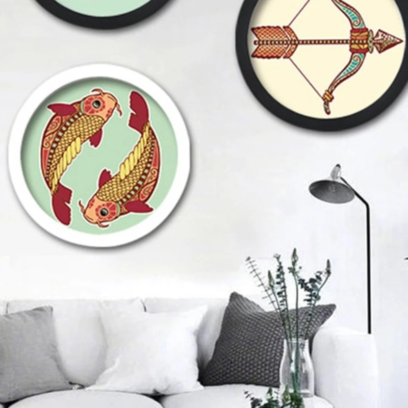 Hình Tròn Khung Ảnh Đế Gỗ Sang Trọng Khung Ảnh Nhà Thư Viện Màn Hình 8 Inch Thả Con Tàu