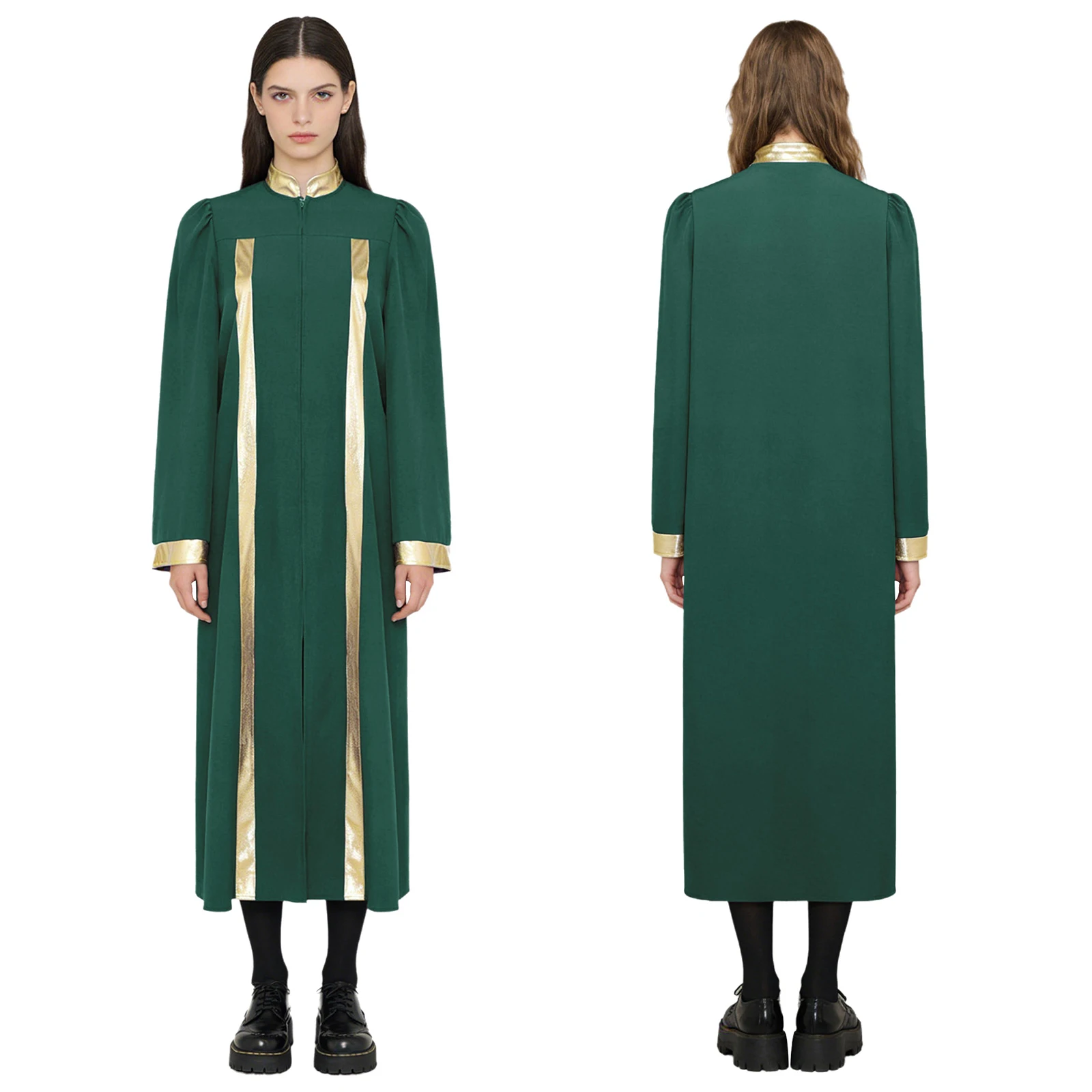

Women Men Church Choir Pastor Robe Dress Cassock Halloween Party Priest Judge Pastor Costume Long Sleeve Liturgical Worship Gown