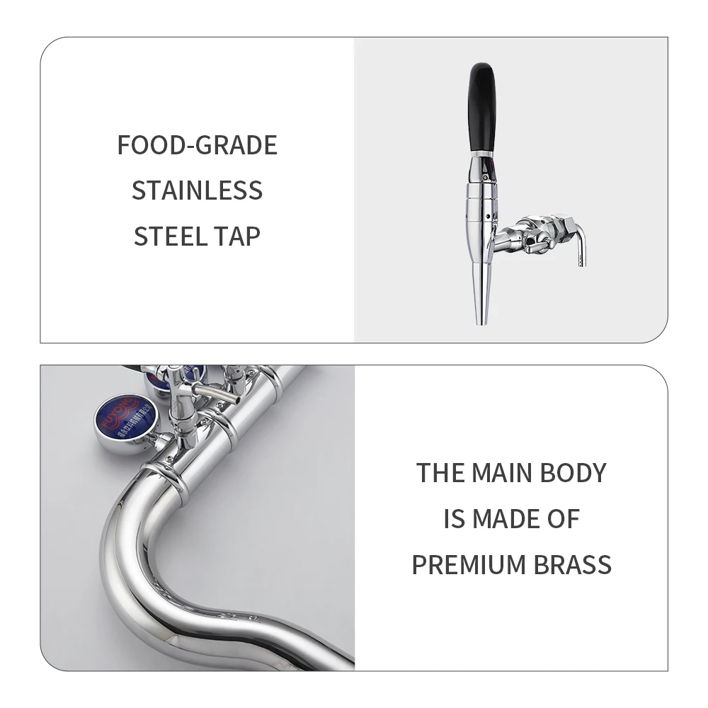 U-Style 4-Tap Stainless Steel Draft Beer Machine Column Beer Tower Dispenser For Beverages