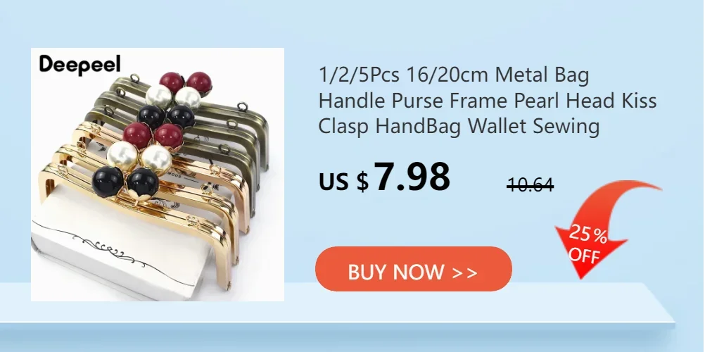 Deepeel 1-5Pcs 20/25cm Purse Frame Kiss Clasp Metal Square Smooth Handles for Bag DIY Sewing Brackets Screw Wallet Accessories