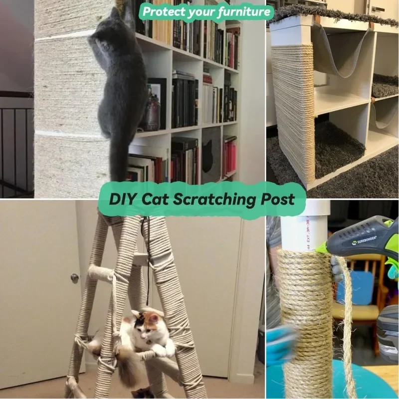 DIY Sisal Cat Scratcher Cat Scratching Post Sisal Rope Cat Scratcher Rope Tree Scratching Furniture Protector Scratching Post