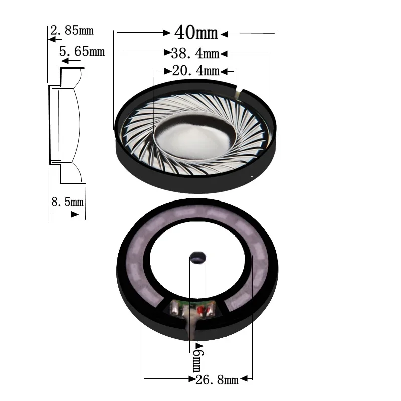 Speaker 40MM Unit Advanced Head Mounted Earphones Titanium Alloy Film Heavy Bass