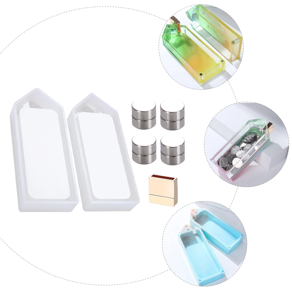Molde de silicona para banco de dinero, moldes de resina Epoxy de fundición artesanal, accesorios decorativos, herramienta de artesanía, antiadherente reutilizable