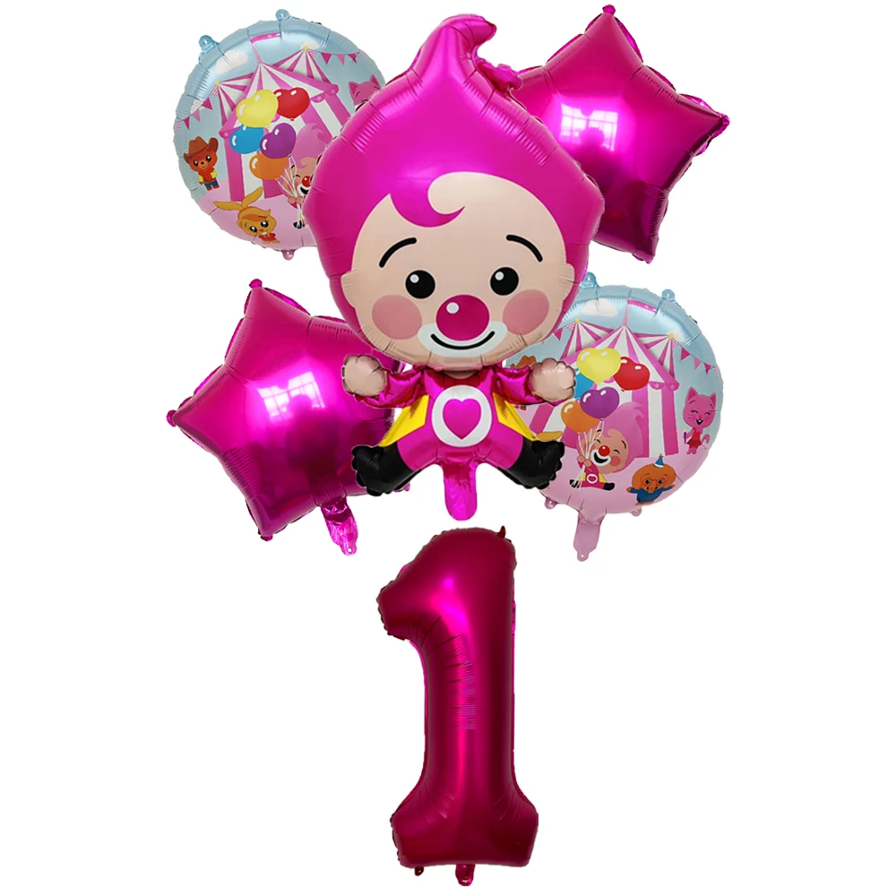 Rose Red Digital Number Circus Balloon Decoration Birthday Party Supplies Decor Children\'s Day Baby Shower Girl Or Boy Gift