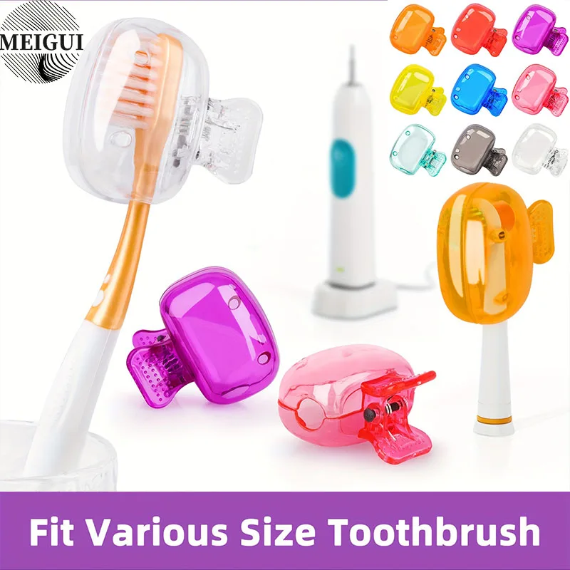 1pcs Travel Toothbrush Head Cover Protective Cap Portable Protective Case Plastic Clip Home Travel