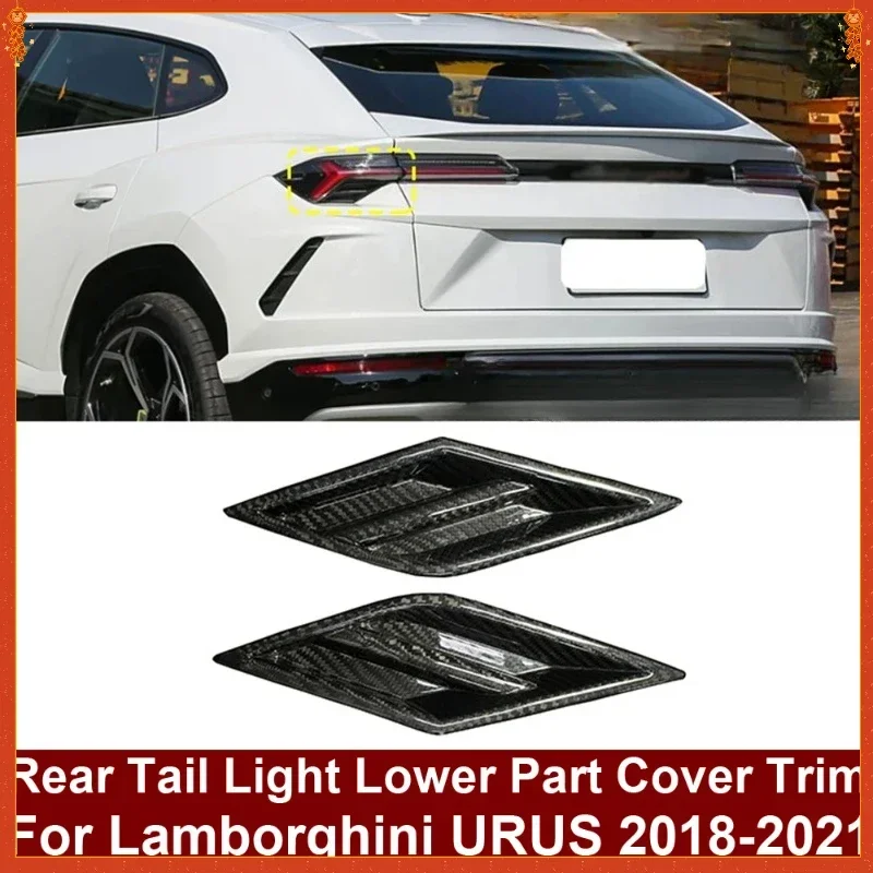 

For Lamborghini Urus Real Dry Carbon Fiber Exterior Rear Tail Light Lamp Lower Part Cover Frame Trim Decoration 2018-2021