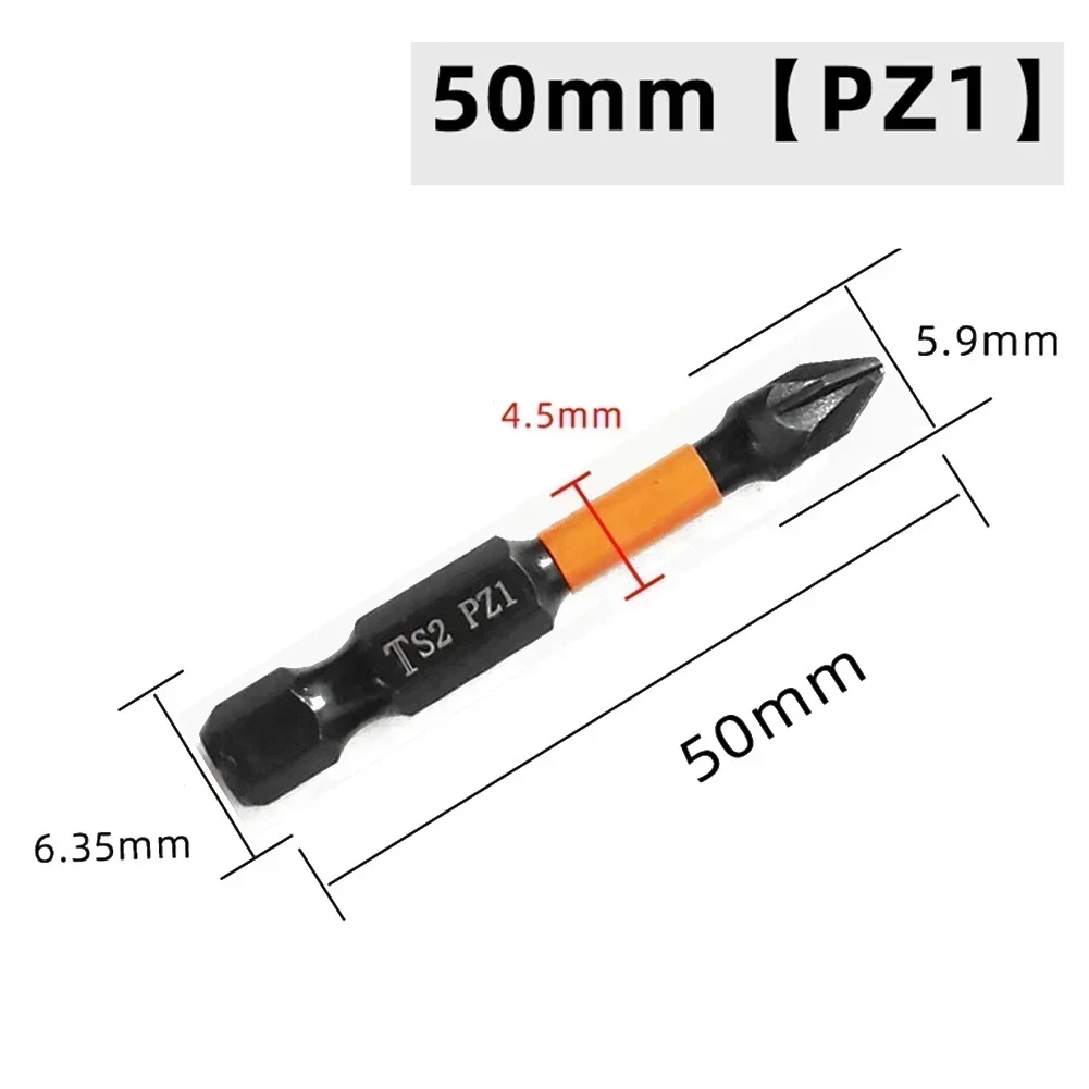 Screwdriver Bit 50mm Magnetic Batch Head Electric Screwdriver Hex Shank PH1 PH2 PH3 PHZ1 PZ2 PZ3 Alloy Steel Screwdriver Head