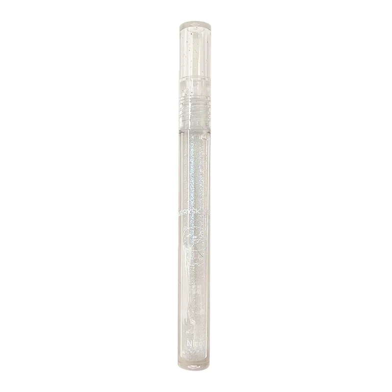 Brillo de labios transparente fino azul, esmalte de labios seductor nacarado, labios brillantes, maquillaje de bálsamo de aceite de labios de gelatina resistente al agua de larga duración