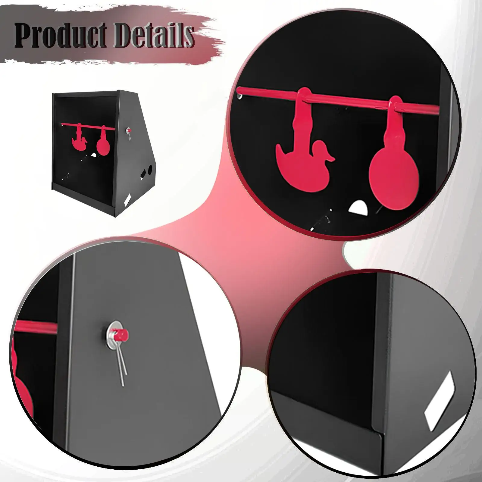 

Стальная коробка для мишеней с двойным вращающимся набором бумажных мишеней, коробка для хранения для тренировок по стрельбе в помещении и на улице