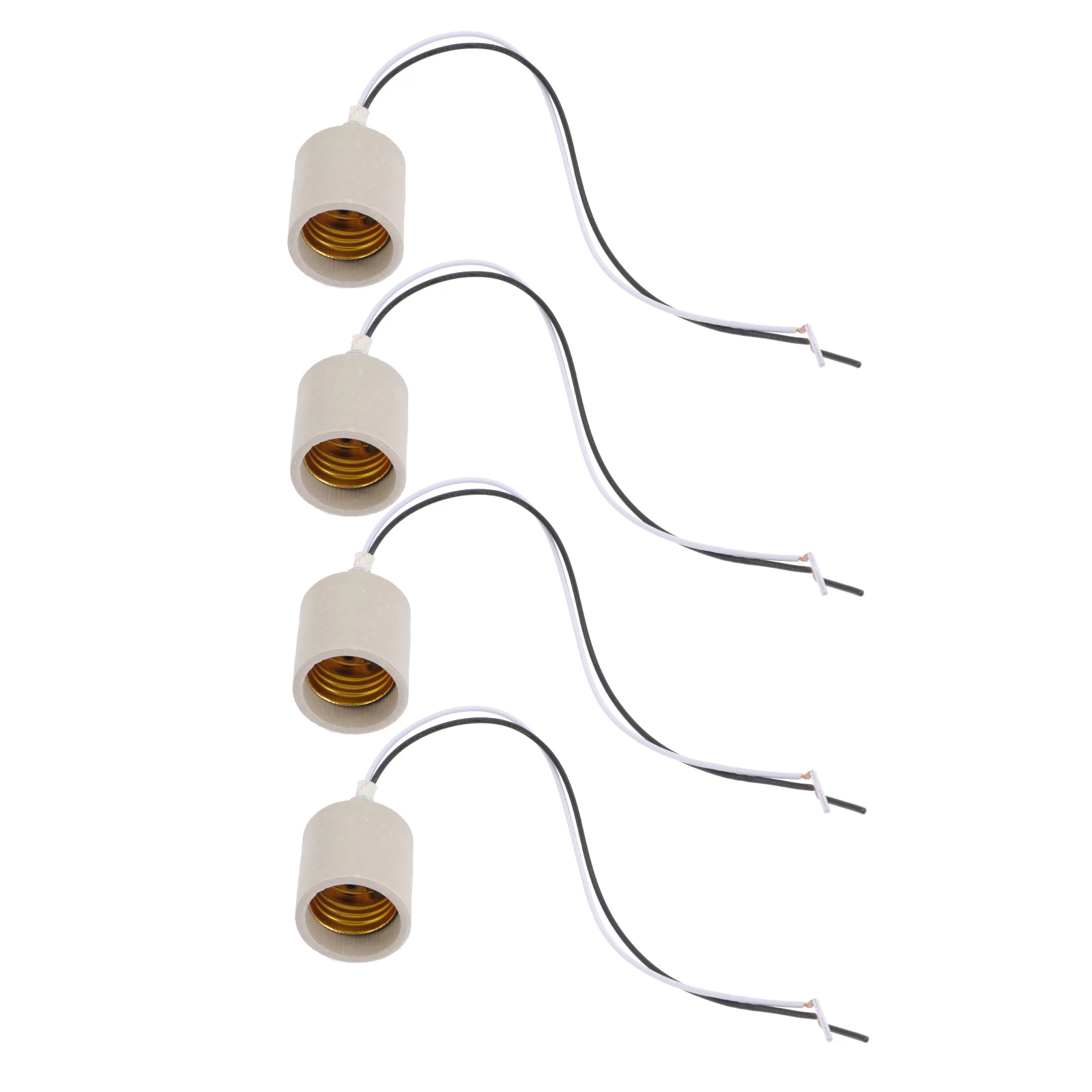 

4Pcs E27 Ceramic Light Holder Screw Type Bulb Socket for DIY Pendant Lamp Fixture Installation E27 Thread Lamp Holder