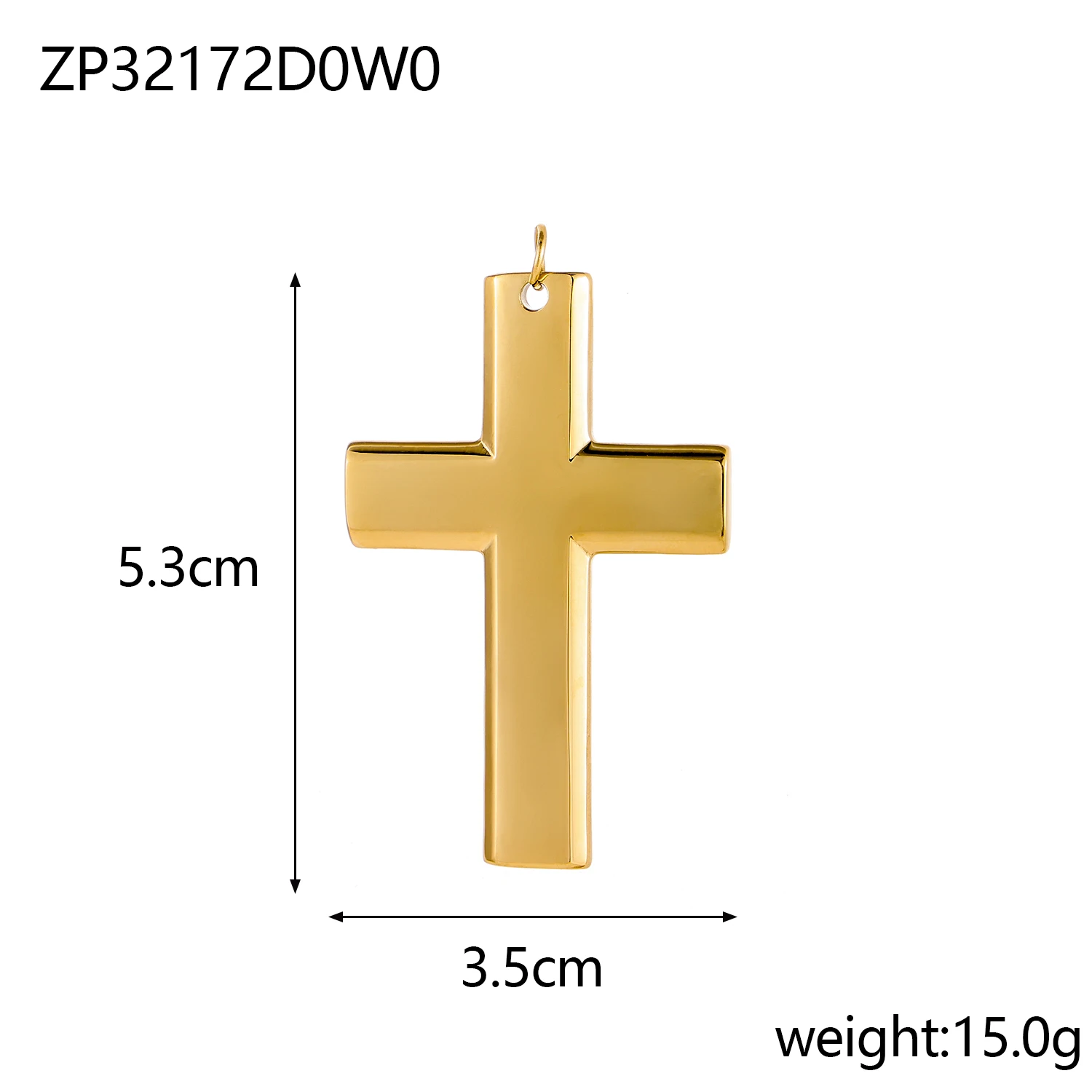 3PCS/LOT Religious Trendy 18k Gold Color Crystal Cross Stainless Steel Pendant Fashion Jewelry for Women for Jewelry DIY
