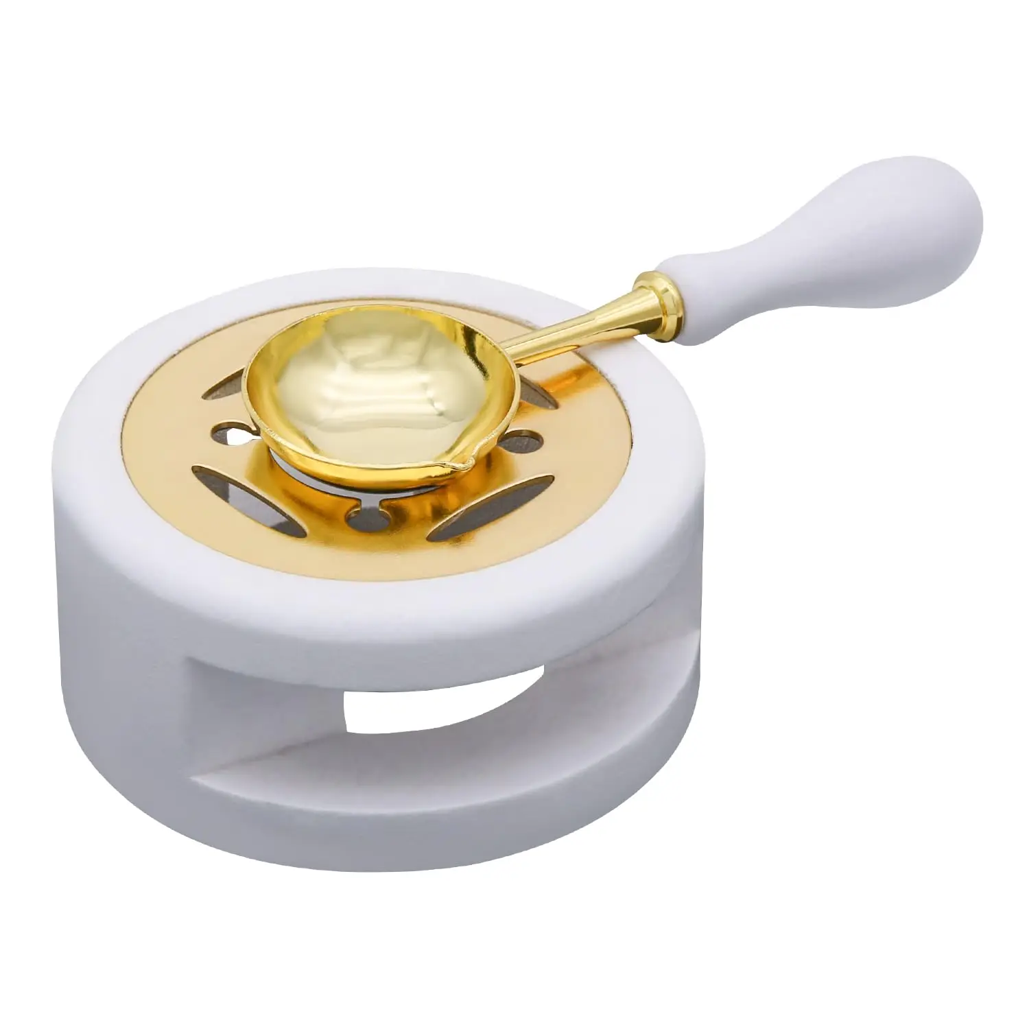 1set Wax Seal Warmer Kit, Houten Wax Seal Oven met Smeltlepel Seal Wax Smeltoven Tool voor het smelten van Lakzegelkralen