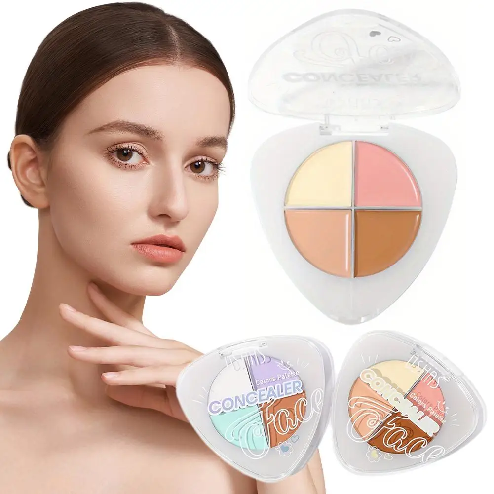 4 Kleuren Concealer Waterdicht Lang Verblijf Lichtgewicht Concealer Paleta Concealer Make-Up Palet Oogschaduw Professionele Foundaa R4m3