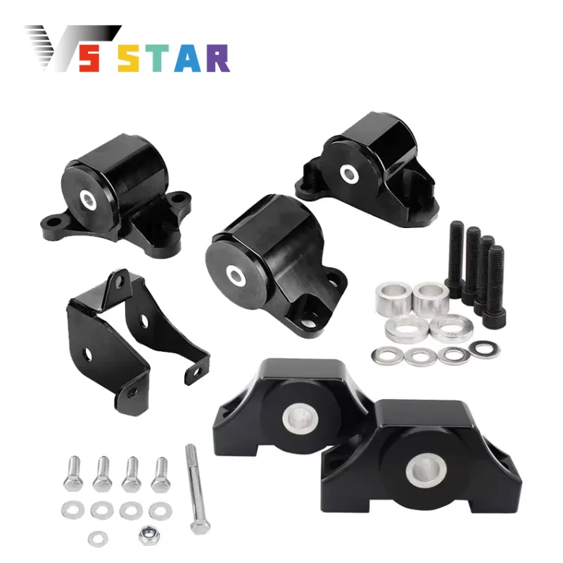 

High Quality Billet Aluminum 2-Bolt Engine Swap Motor Mount Kit For 1996-2000 Honda Civic B16 B18 D16 EK Black