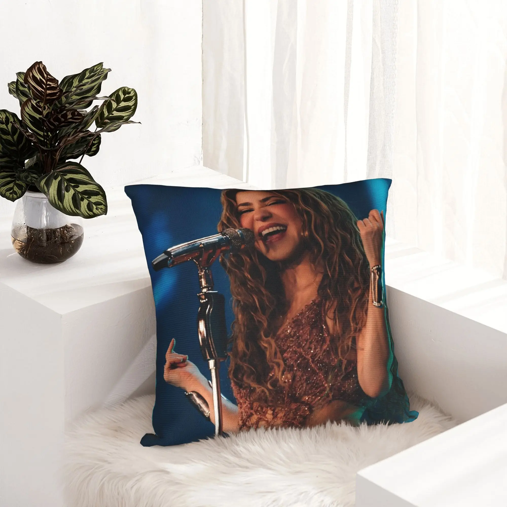 Hip Hop Singer Rapper Shakira Pillowcase Printing Fabric Cushion Cover Decor  Pillow Case Cover Home Square 45*45cm