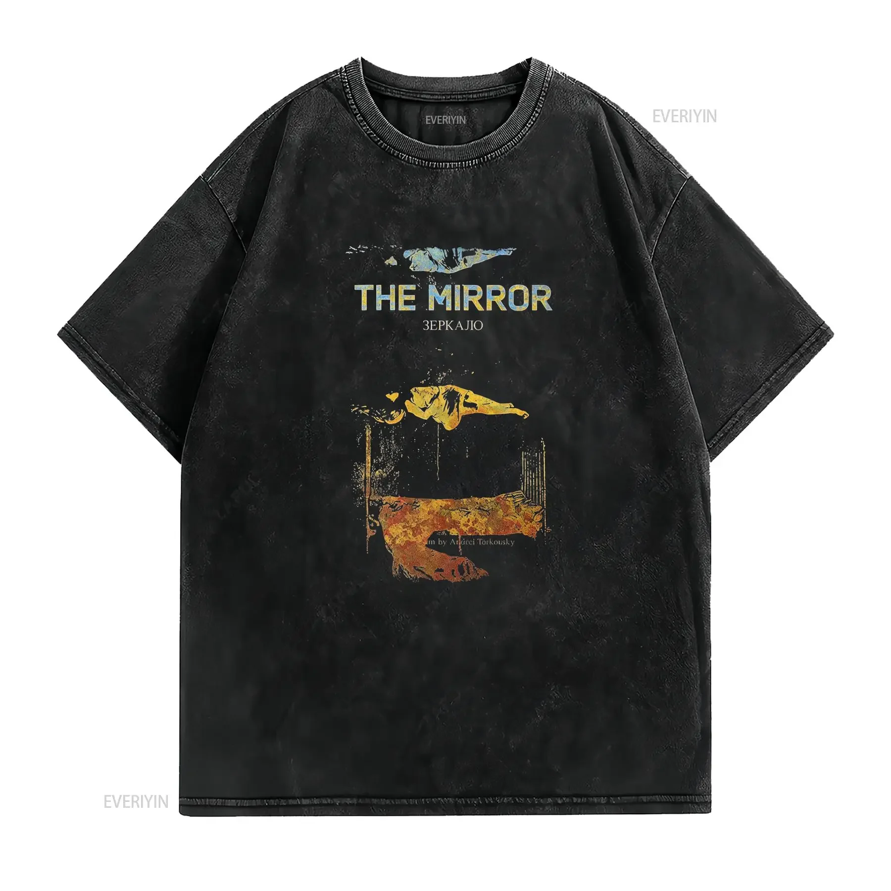 Vintage Retro Andrei Tarkovsky The Mirror Classic Art Film Print Casual T Shirt vintage Washed fashion Versatile