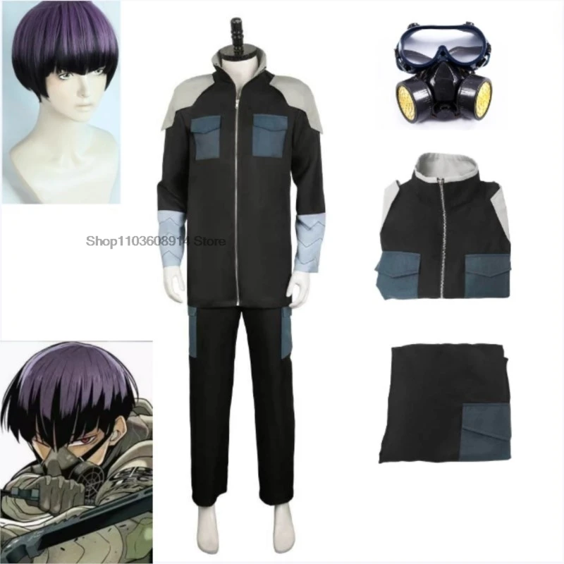 kaiju no .8 Soshiro Hoshina Cosplay Jumpsuit wig No.8 Coat Pants Anime Kaiju Costume Outfits Halloween Carnival Party Suit cos