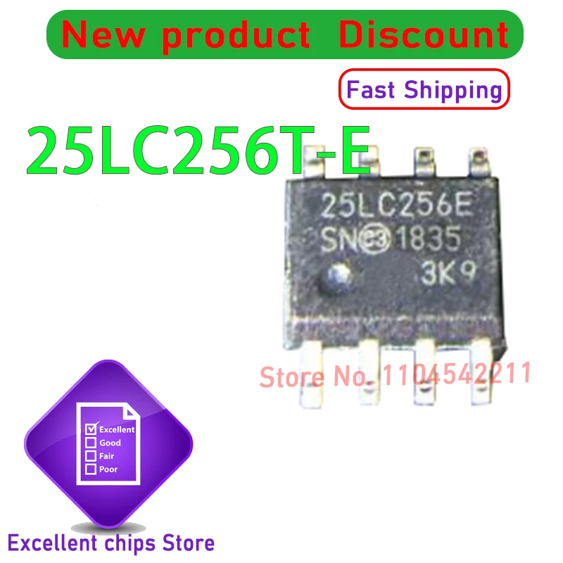 1~30PCS 100% New Original 25LC256T-E/SN 25LC256-E/SN 25LC256E SN Package:SOP8 EEPROM 256Kb Memory Chip