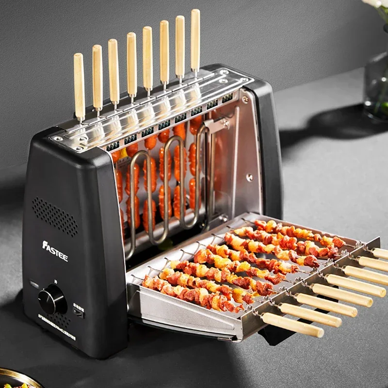 New 1200W Barbecue Grill Electric Oven Household Smoke-free Non Stick Electric Baking Pan Grill Skewers