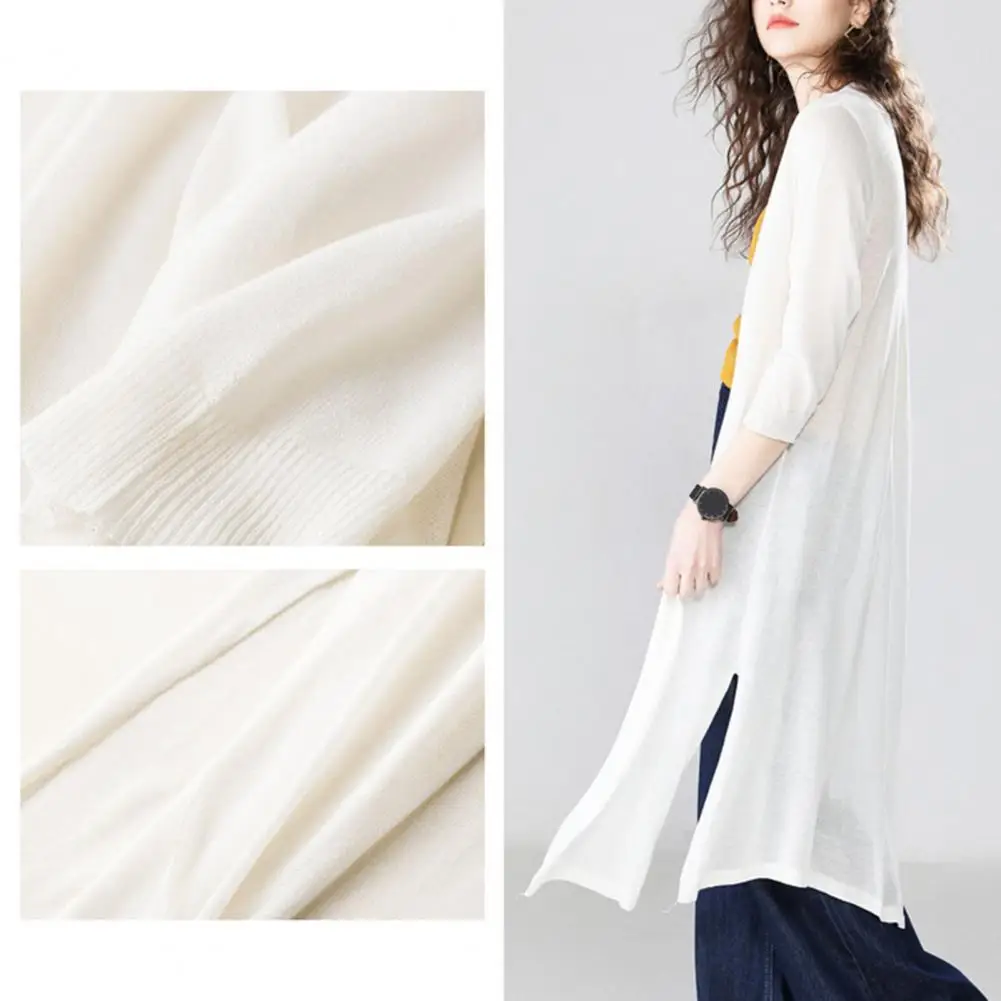 

Holiday Beach Loose Sunscreen Clothing Long Loose Shawl 2024 Summer Thin Outside air Conditioning Shirt Chiffon Cardigan Women