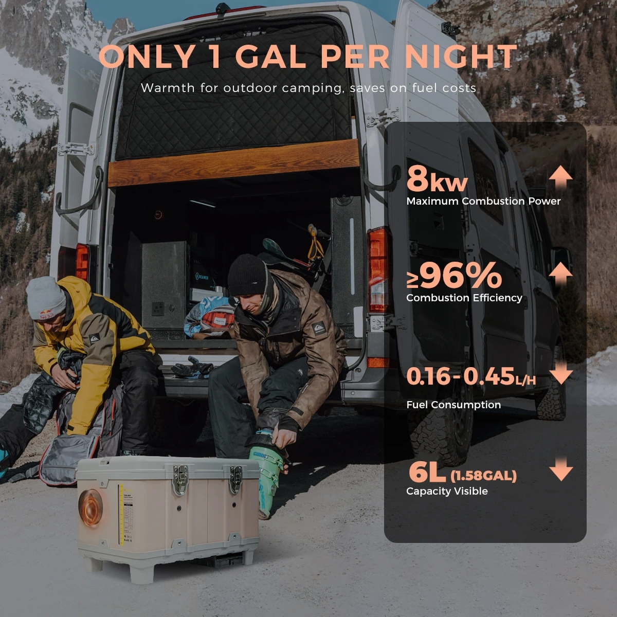 8kw صندوق أدوات محمول 12 فولت و 110-240 فولت الديزل وقوف السيارات مسخن الهواء ث/بلوتوث والتهوية LCD ل RV تخييم في الهواء الطلق متنقل قافلة