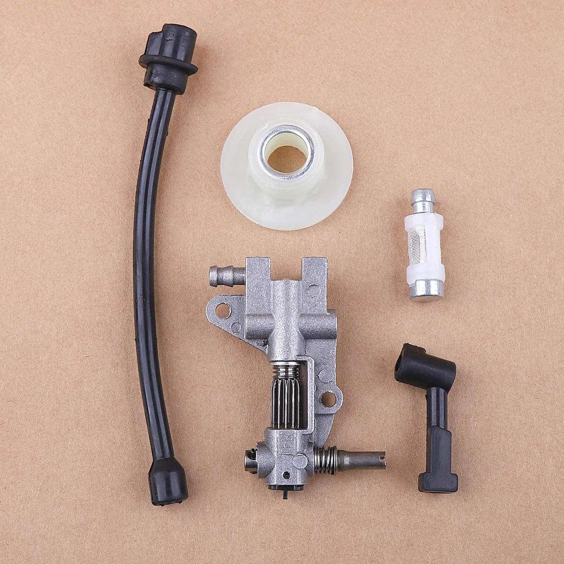 5pcs Oil Pump Filter Pipe Hose Line Oil Nozzle Turbine Kit For 4500 5200 5800 45CC 52CC 58CC Gasoline Chainsaw Spare Parts