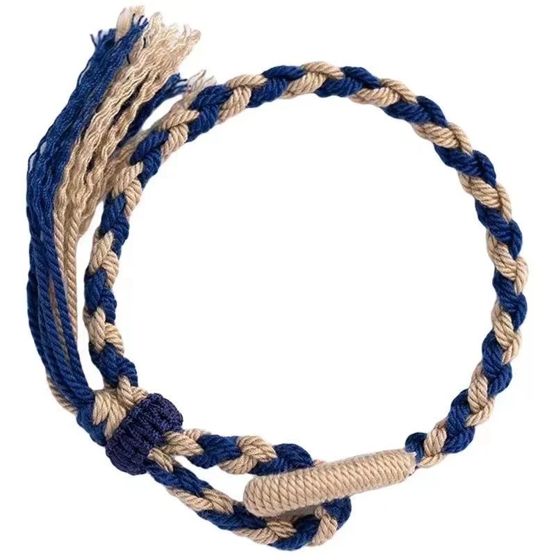 Braccialetti per coppie con corda rossa blu fatti a mano braccialetti con ciondoli di buona fortuna con nodo tibetano regalo per gli amanti degli