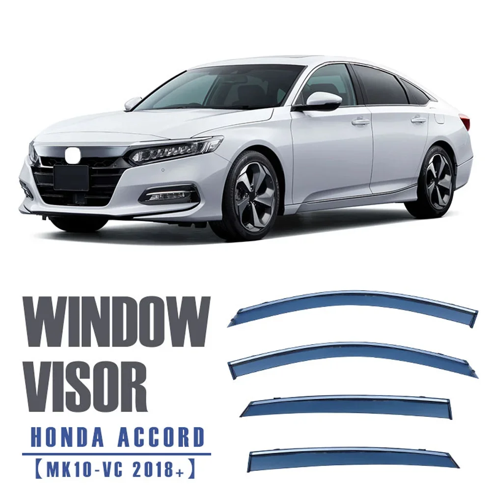 

Chrome Strips Rain Guards for HONDA ACCORD 10th Generation 2017-2022 Window Visor Wind Deflectors Door Visor Vent
