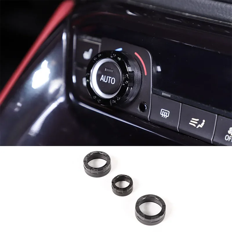 

For Toyota GR Supra A90 2019+ Aluminum Alloy Black Car Styling Car Air Conditioning Volume Knob Ring Sticker Car Accessories