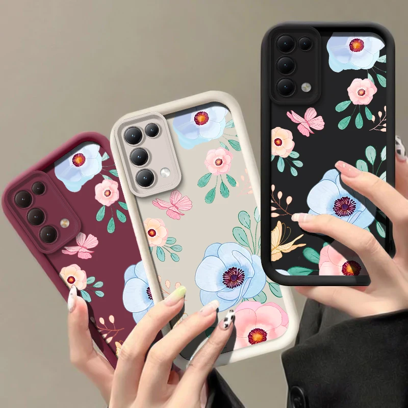 الفاخرة للصدمات ماتي لينة جراب هاتف ل Xiaomi Redmi A1 + A2 زائد A3 برو A5 4G A 5 فراشة زهرة نمط غطاء سيليكون #1